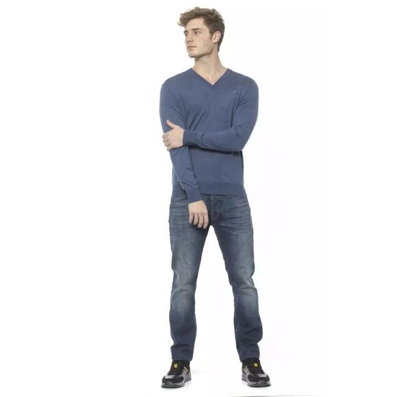 Billionaire Italian Couture Blue Cashmere Men's Sweater - Picture 4 of 4